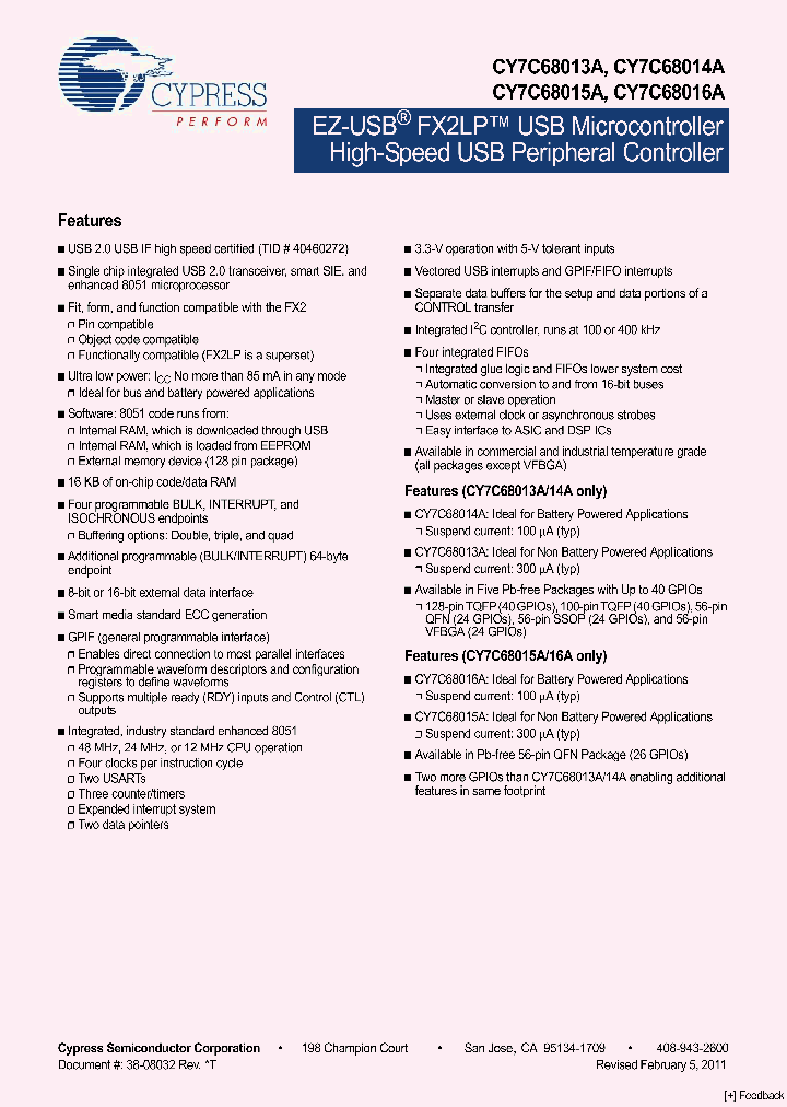 CY7C68013A-128AXI_4477555.PDF Datasheet