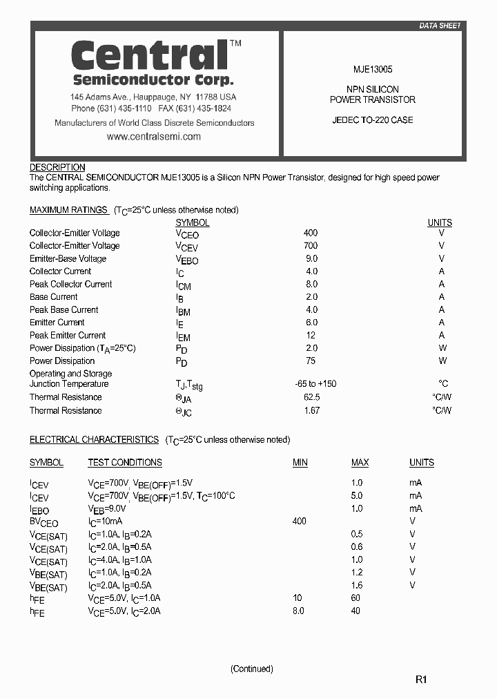 MJE13005_4478323.PDF Datasheet