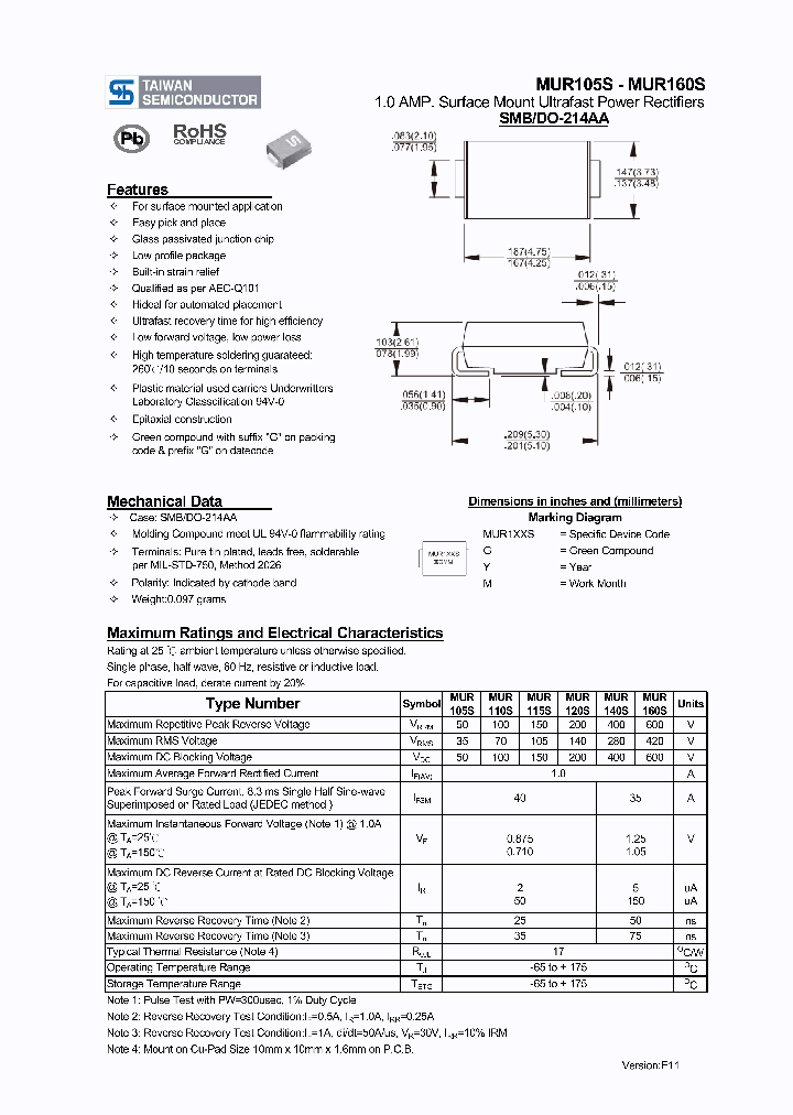 MUR160S_4479183.PDF Datasheet
