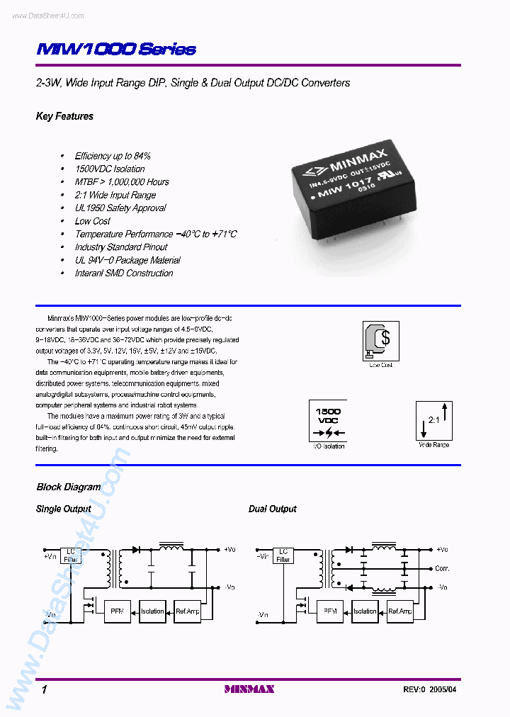 MIW1000_4480939.PDF Datasheet