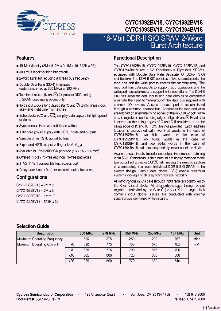 CY7C1992BV18-167BZXC_4483270.PDF Datasheet