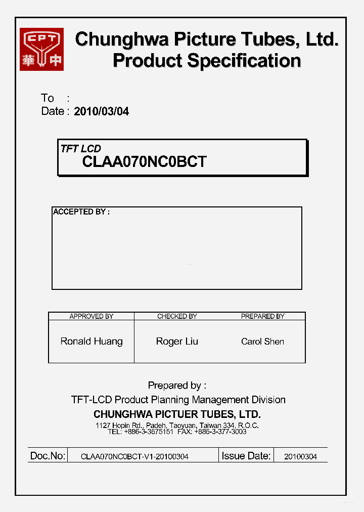 CLAA070NC0BCT_4484592.PDF Datasheet