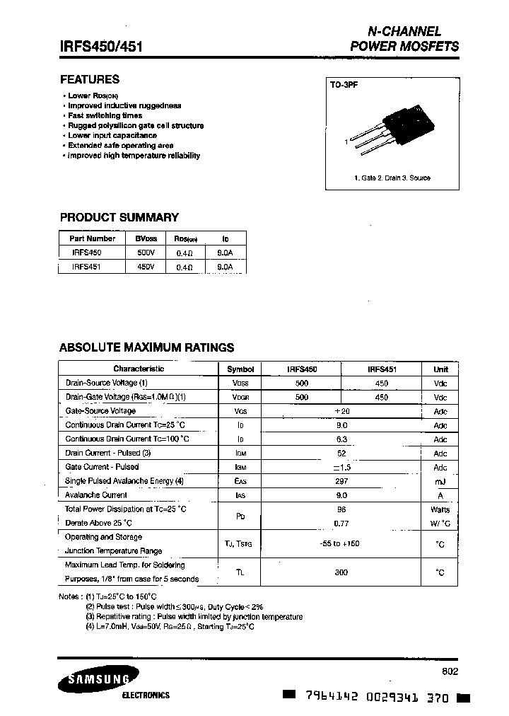 IRFS451_4485690.PDF Datasheet