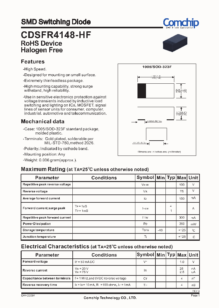 CDSFR4148-HF_4489936.PDF Datasheet