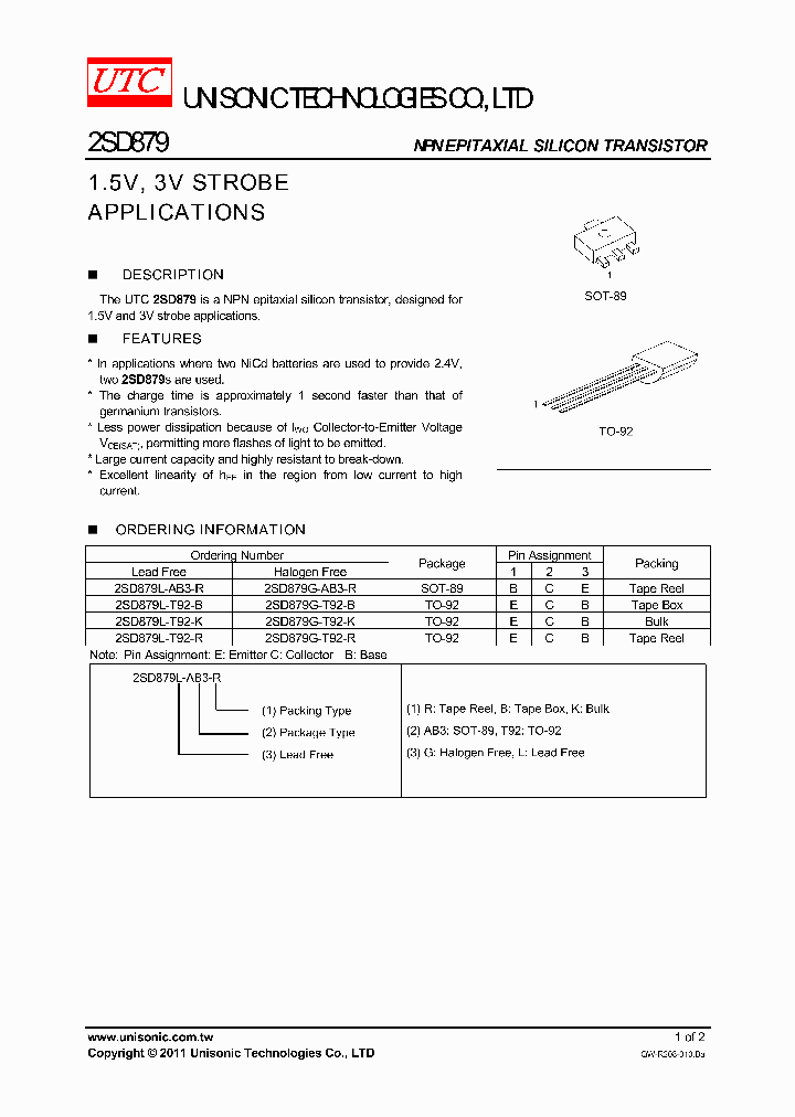 2SD879G-T92-R_4492740.PDF Datasheet