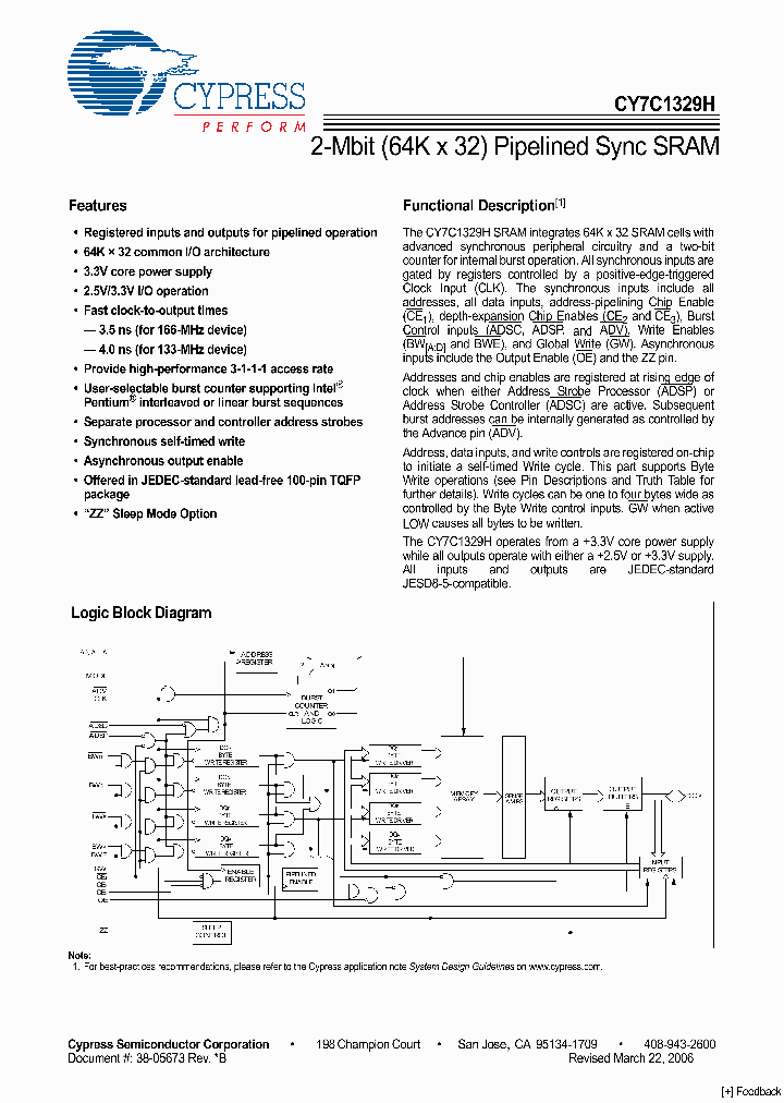 CY7C1329H-133AXC_4493160.PDF Datasheet