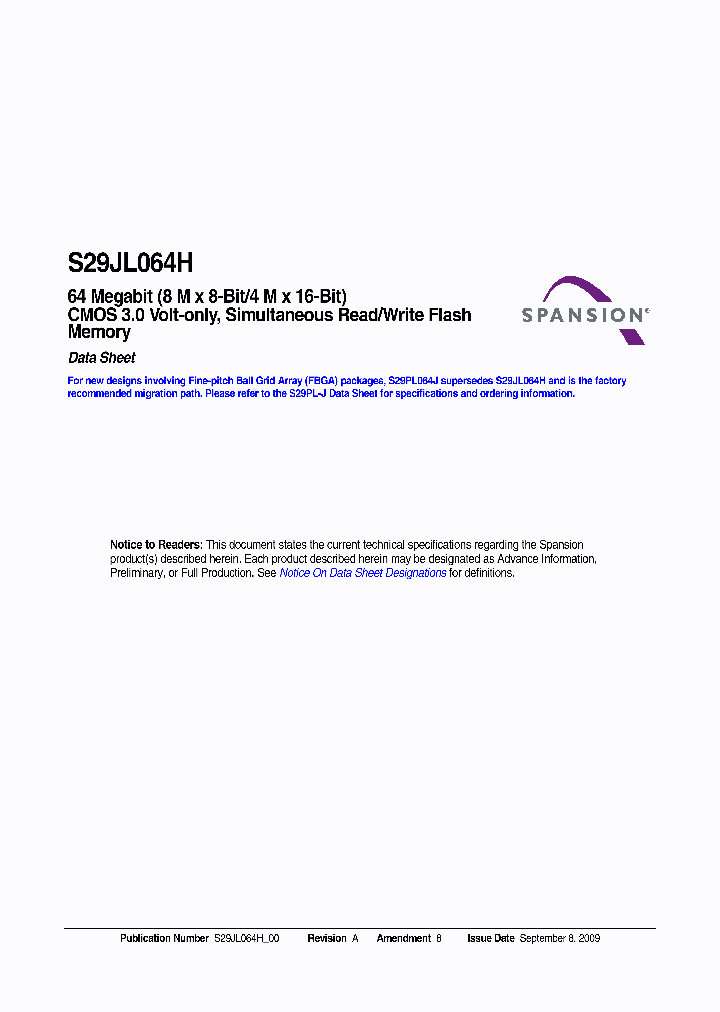 S29JL064H55BAI000_4494560.PDF Datasheet