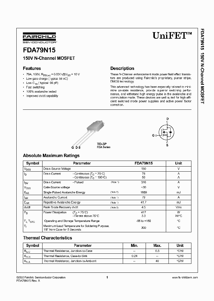 FDA79N15_4499486.PDF Datasheet