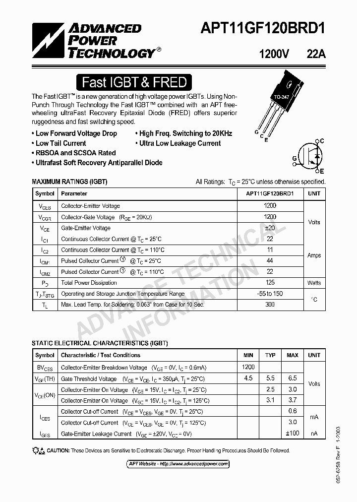 APT11GF120BRD1_4504896.PDF Datasheet