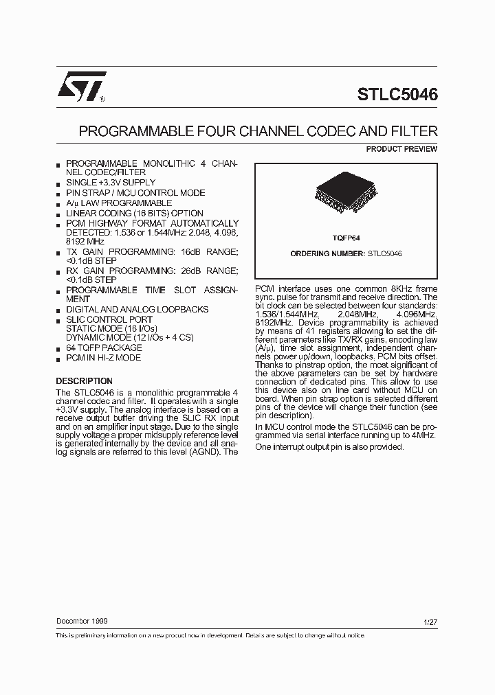 STLC5046_4505780.PDF Datasheet