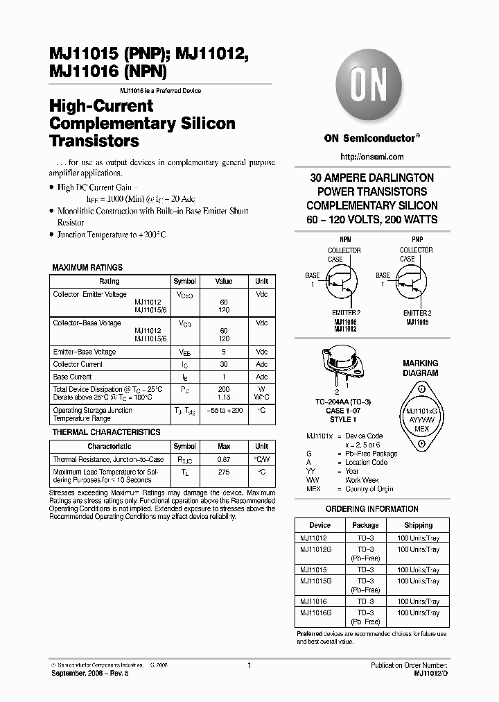 MJ11016G_4506581.PDF Datasheet