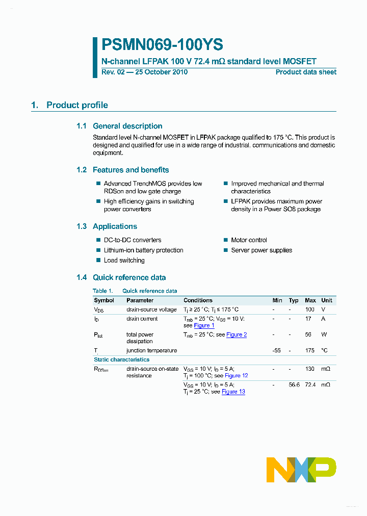 PSMN069-100YS_4507194.PDF Datasheet