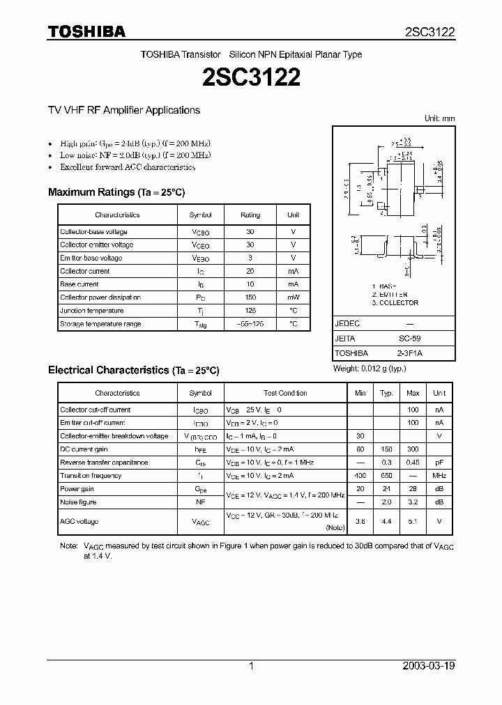 2SC3122_4507975.PDF Datasheet