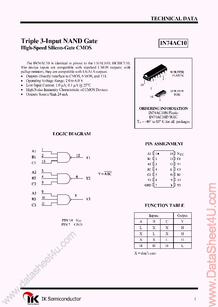 IN74AC10_4508448.PDF Datasheet