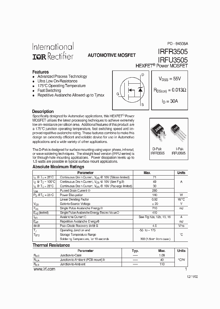 IRFR3505_4508911.PDF Datasheet