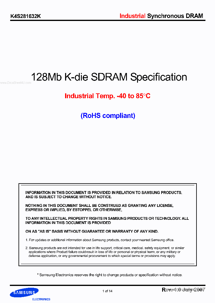 K4S281632K_4509207.PDF Datasheet