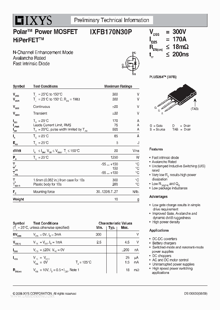 IXFB170N30P_4510388.PDF Datasheet