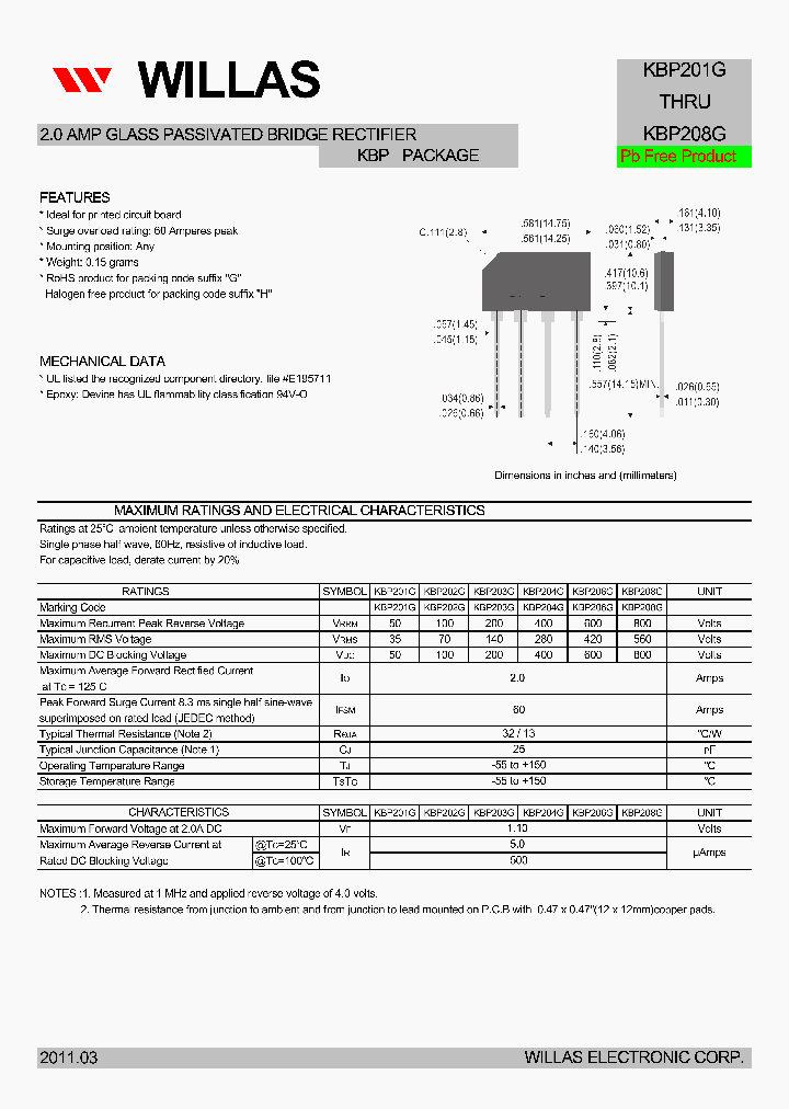 KBP206G_4510373.PDF Datasheet