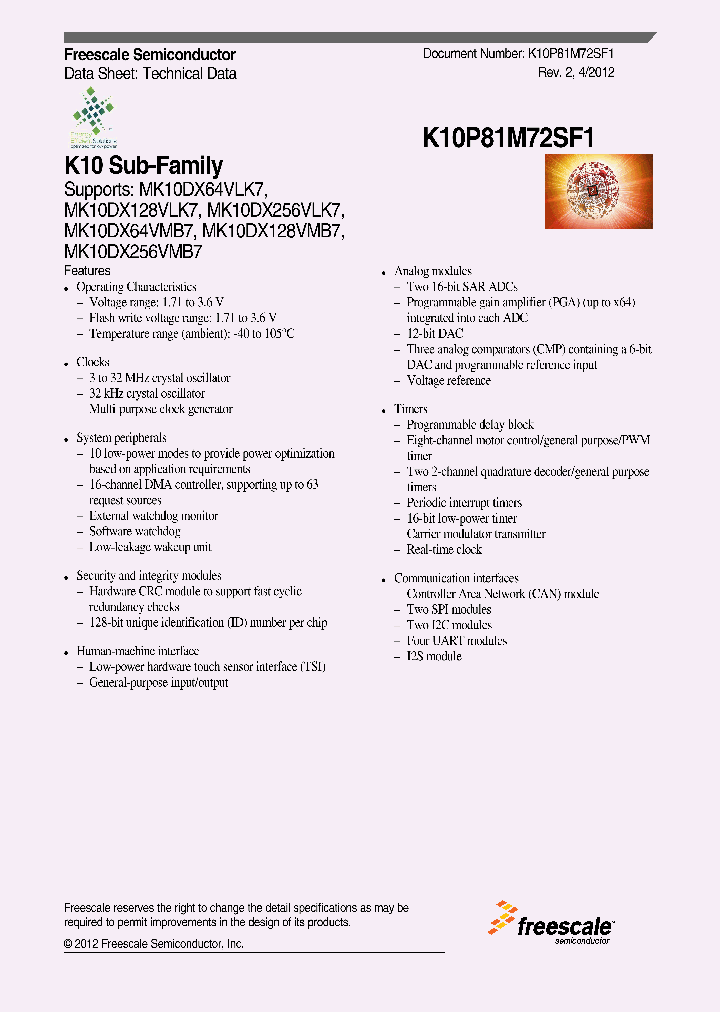 MK10DX256VLK7_4511539.PDF Datasheet