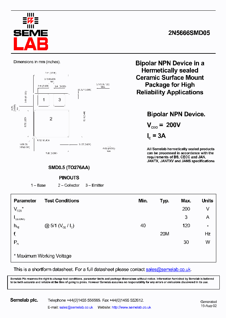 2N5664SMD05_4518719.PDF Datasheet