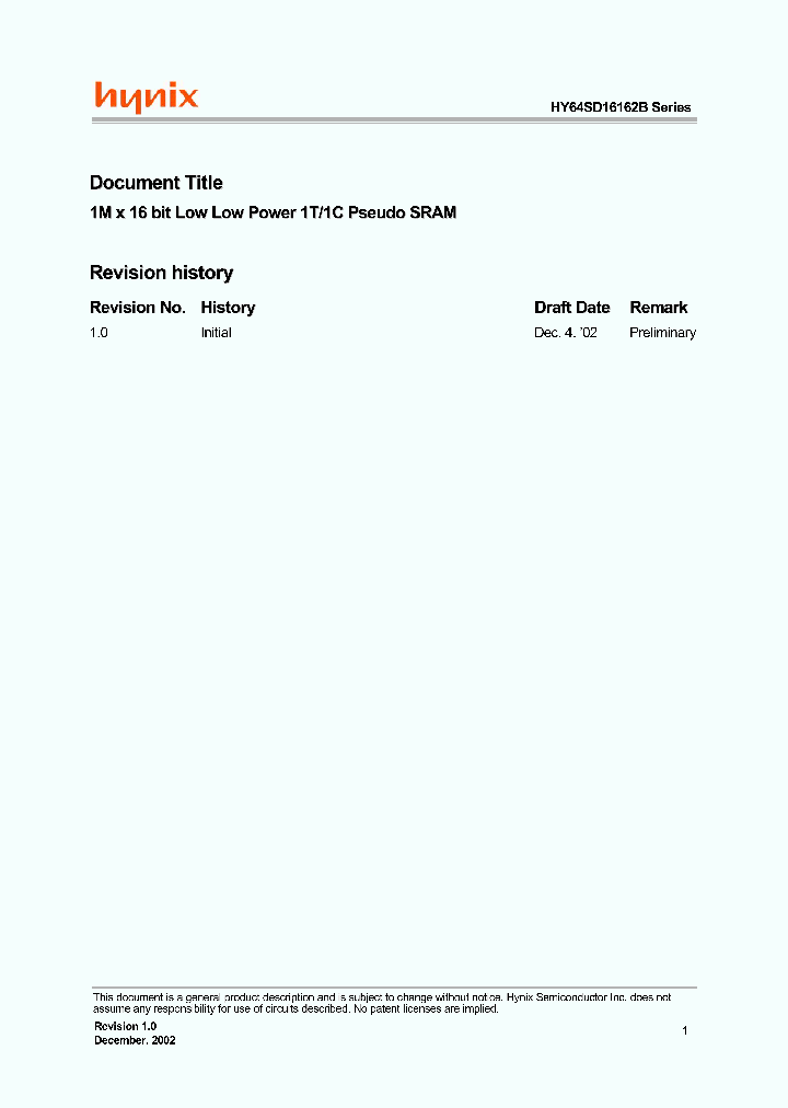 HY64SD16162B-DF85E_4521647.PDF Datasheet