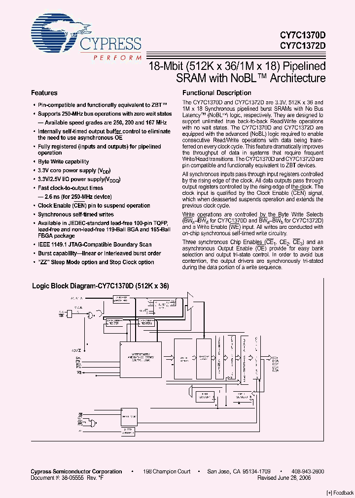CY7C1372D-250BGXC_4520807.PDF Datasheet