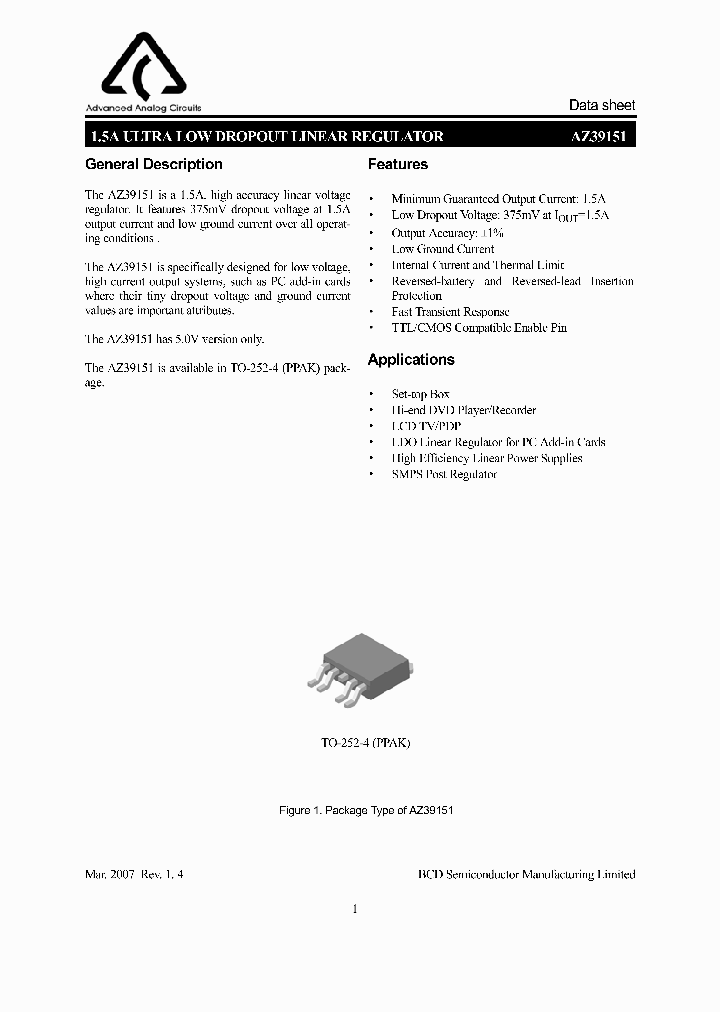 AZ39151D4-50TRE1_4521964.PDF Datasheet