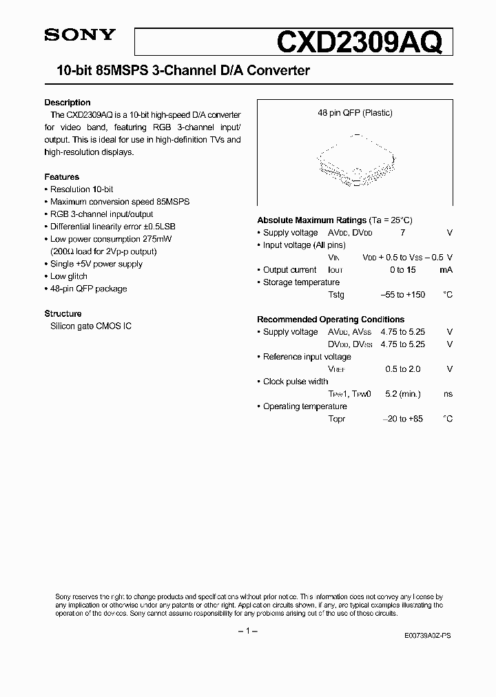CXD2309AQ_4523113.PDF Datasheet