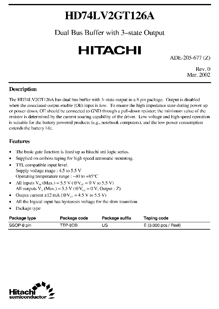 HD74LV2GT126A_4526659.PDF Datasheet