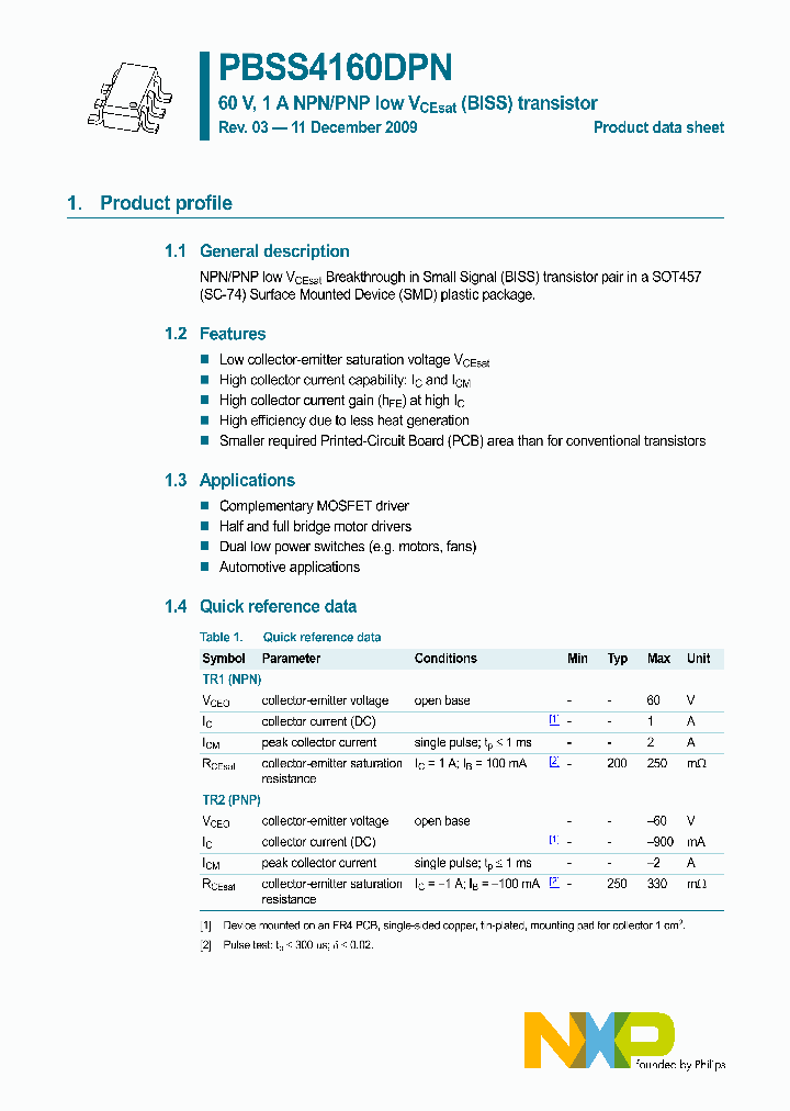 PBSS4160DPN_4526242.PDF Datasheet