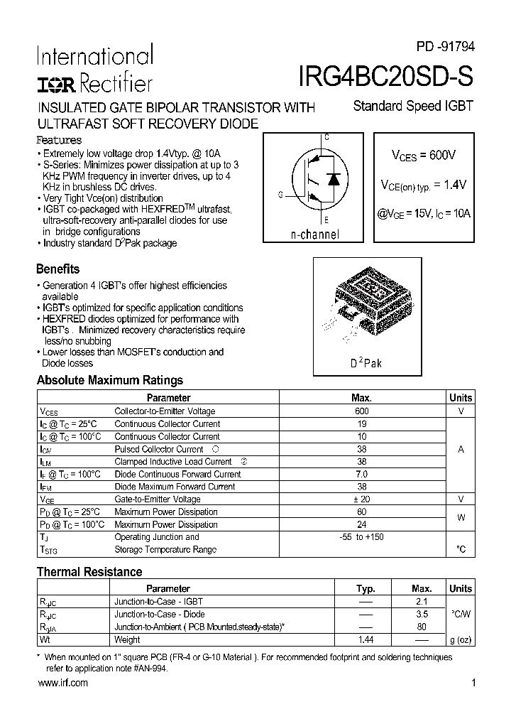 IRG4BC20SD-S_4528678.PDF Datasheet