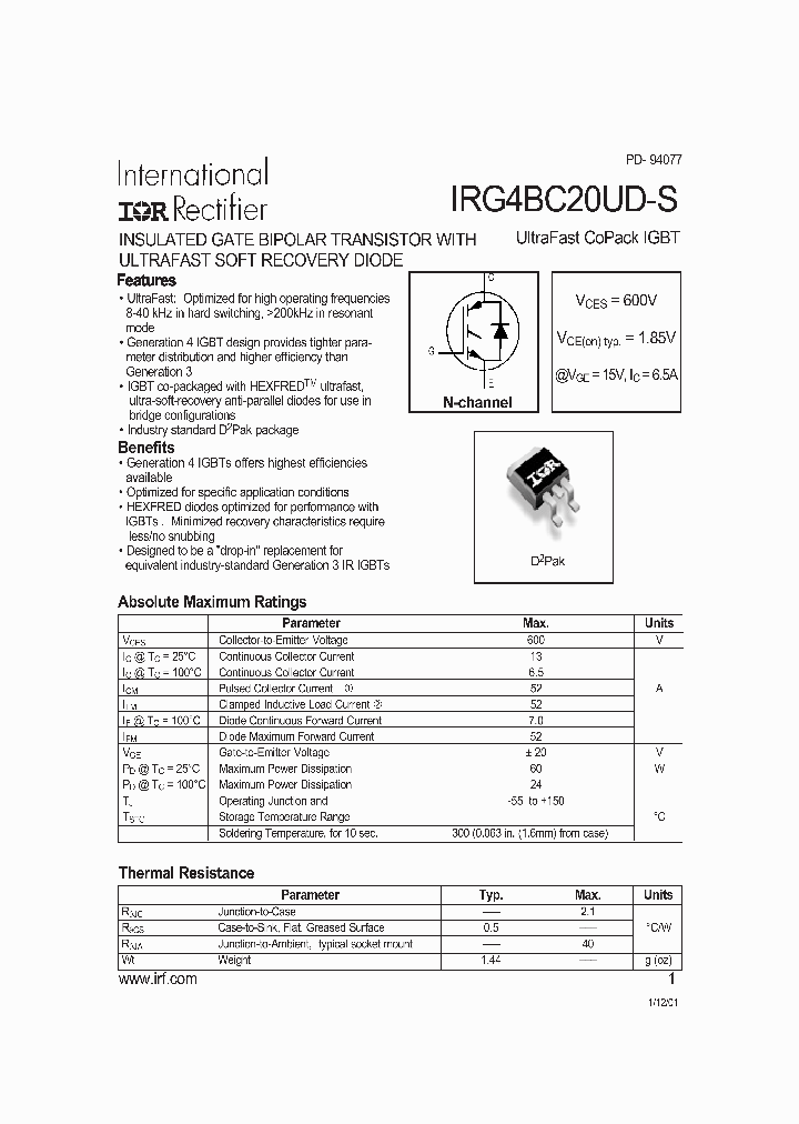 IRG4BC20UD-S_4528682.PDF Datasheet