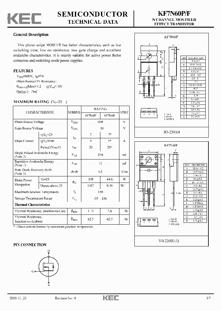 KF7N60P_4531293.PDF Datasheet