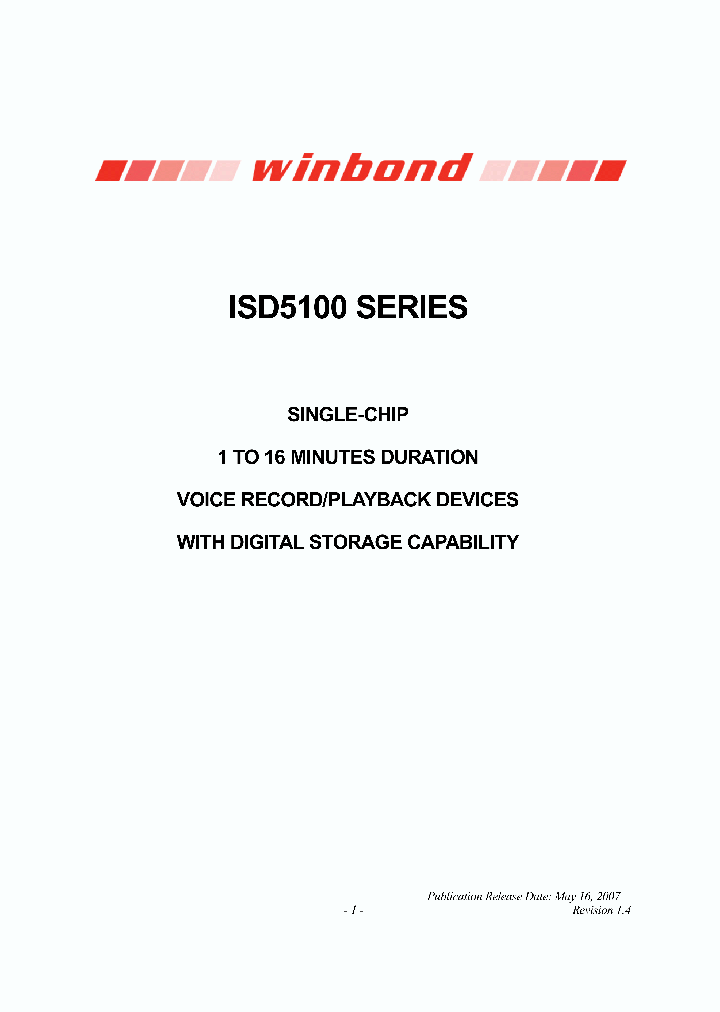 ISD5116PY_4534299.PDF Datasheet