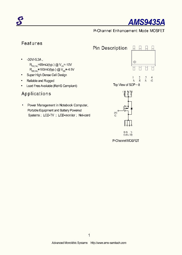 AMS9435A_4534619.PDF Datasheet