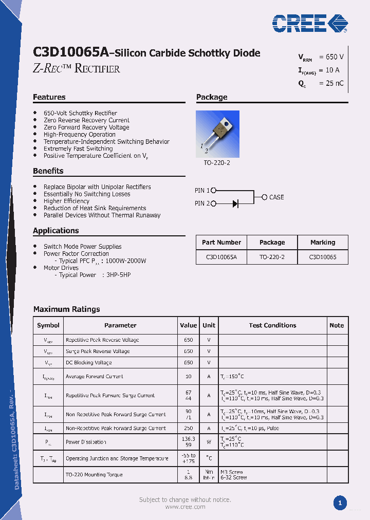 C3D10065A_4538004.PDF Datasheet