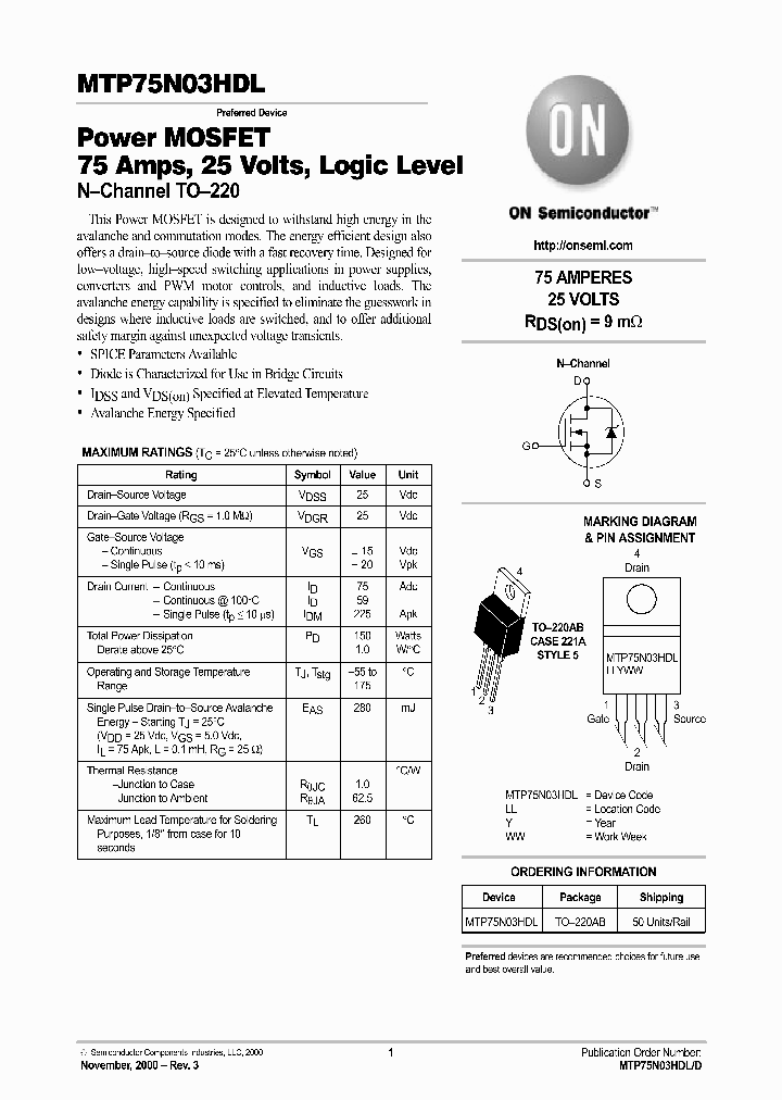 MTP75N03HDL-D_4538710.PDF Datasheet