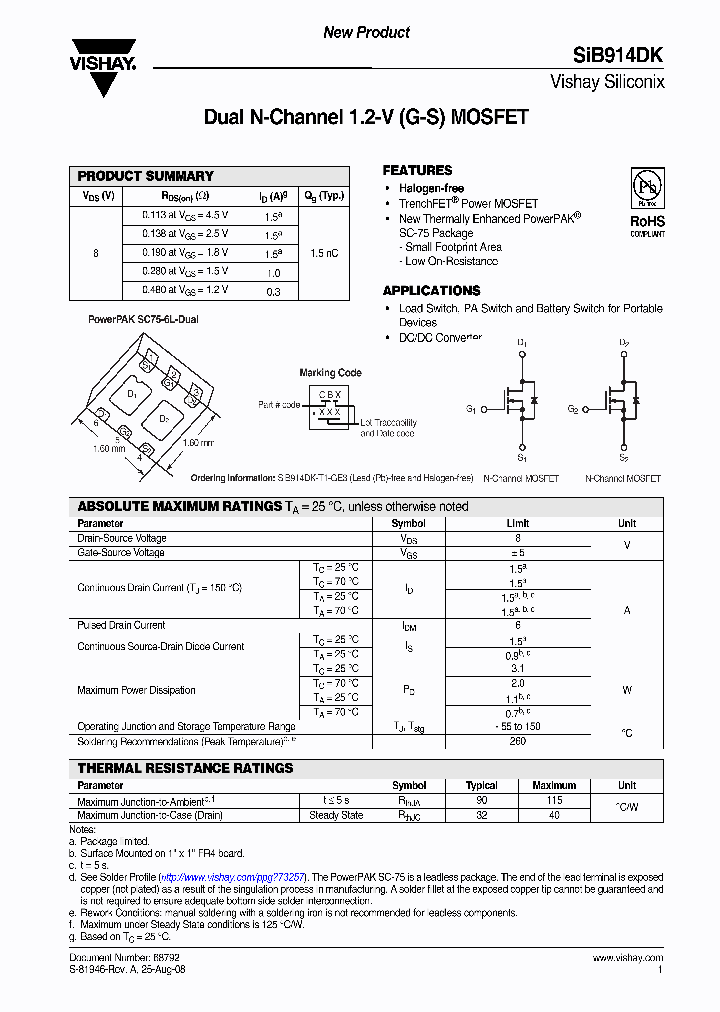 SIB914DK-T1-GE3_4540430.PDF Datasheet