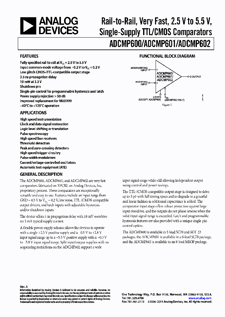 EVAL-ADCMP600BRJZ_4543700.PDF Datasheet