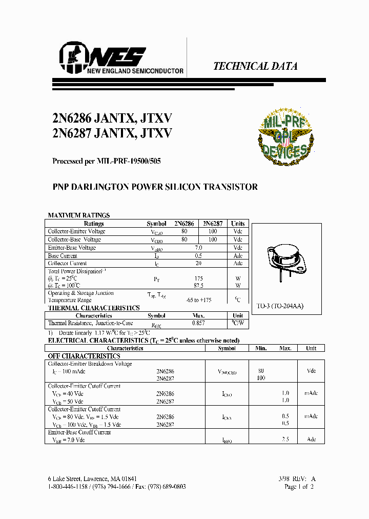JANTX2N6287_4544745.PDF Datasheet
