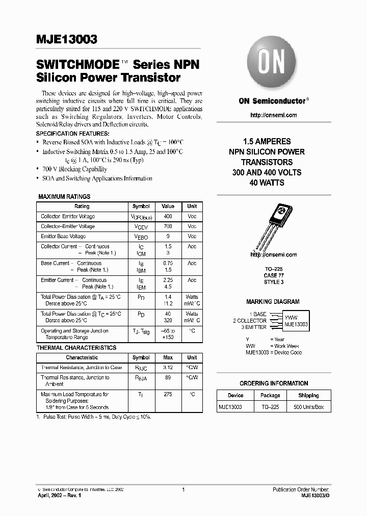 MJE13003-D_4544625.PDF Datasheet