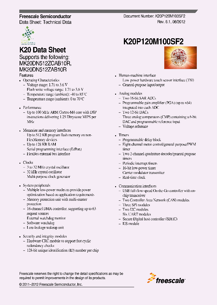 MK20DN512ZAB10R_4547289.PDF Datasheet