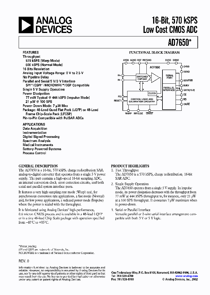 AD7650ACP_4553281.PDF Datasheet