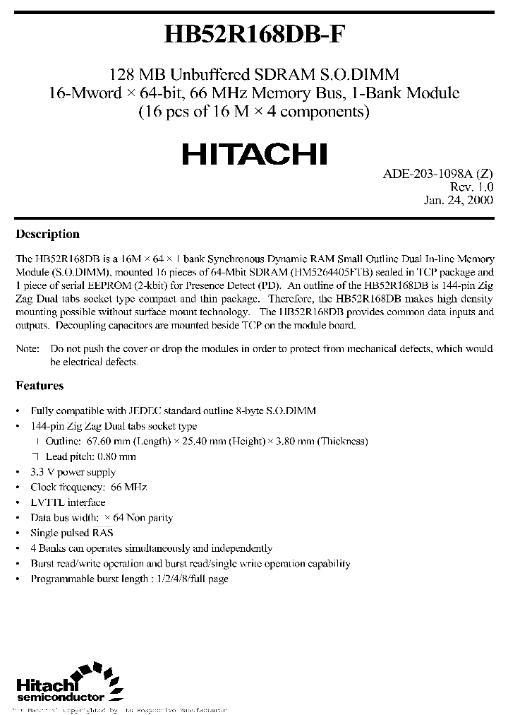 HB52R168DB-10FL_4557039.PDF Datasheet