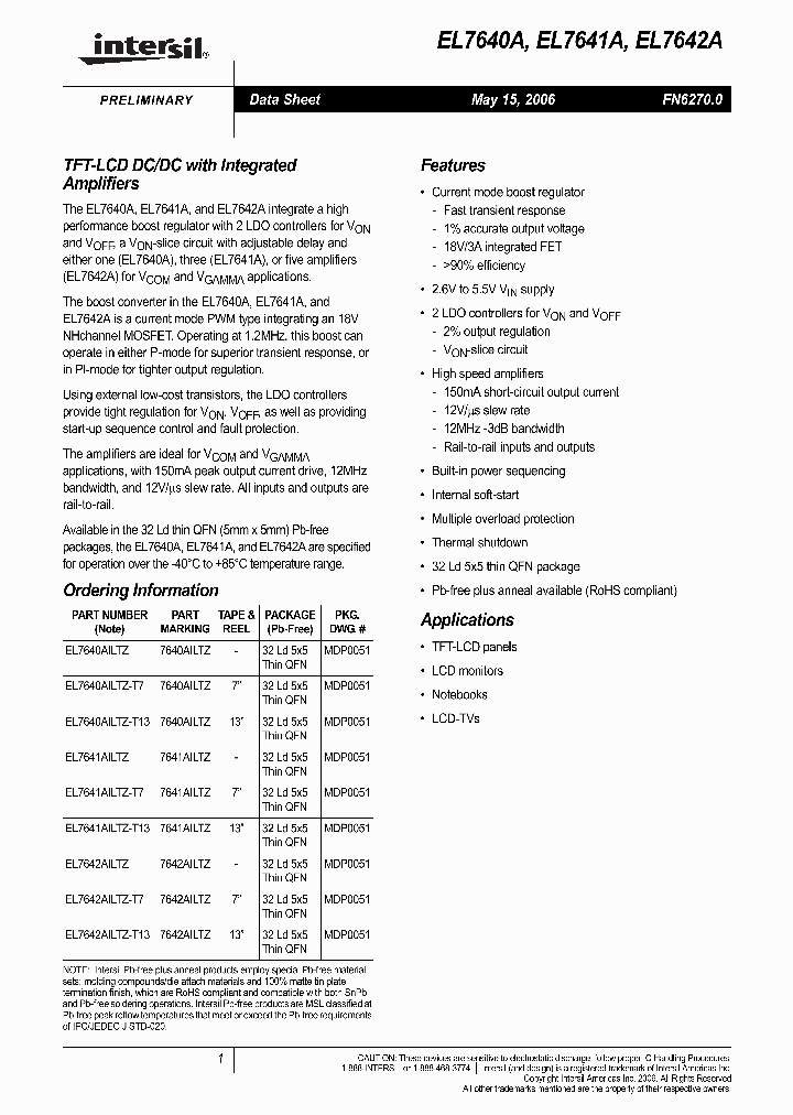 EL7640AILTZ-T7_4558442.PDF Datasheet