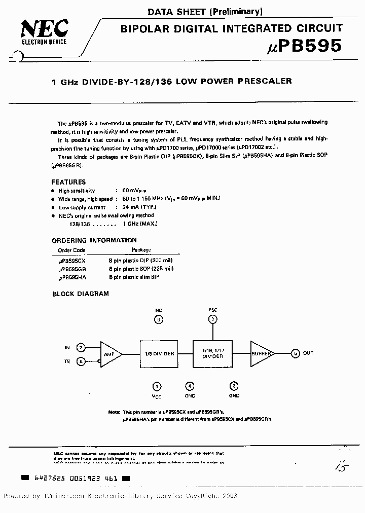 UPB595CX_4562401.PDF Datasheet