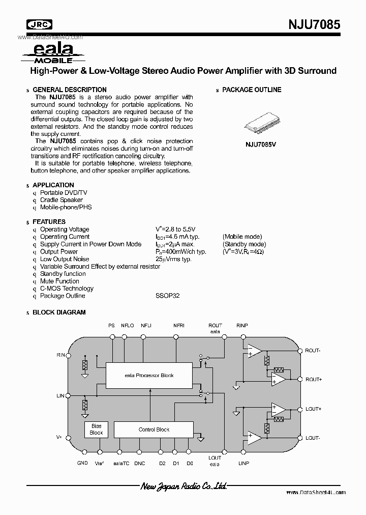 NJU7085_4562634.PDF Datasheet