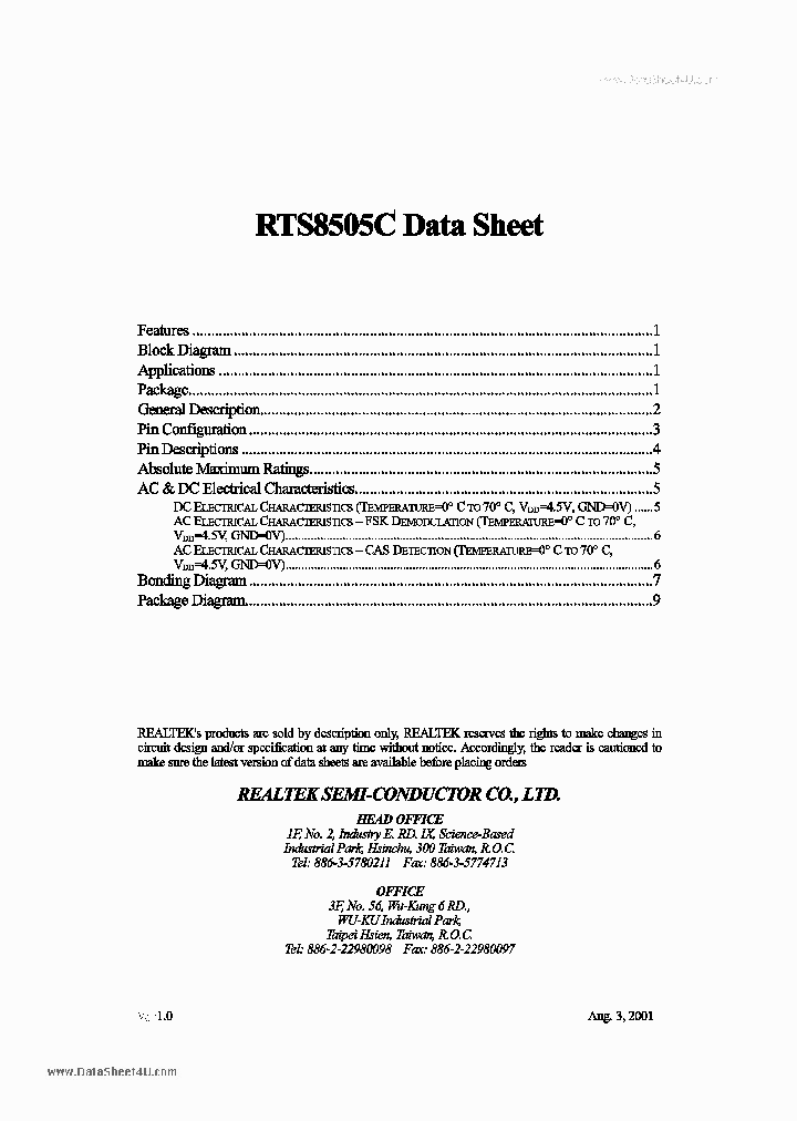 RTS8505C_4562702.PDF Datasheet