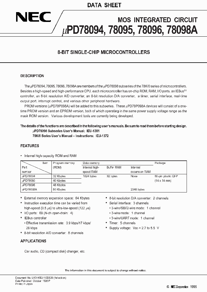 UPD78094_4562999.PDF Datasheet