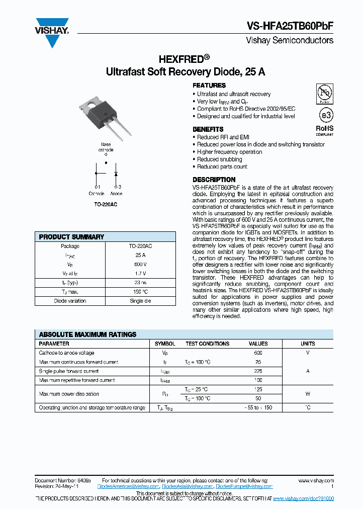 HFA25TB60PBF11_4563245.PDF Datasheet